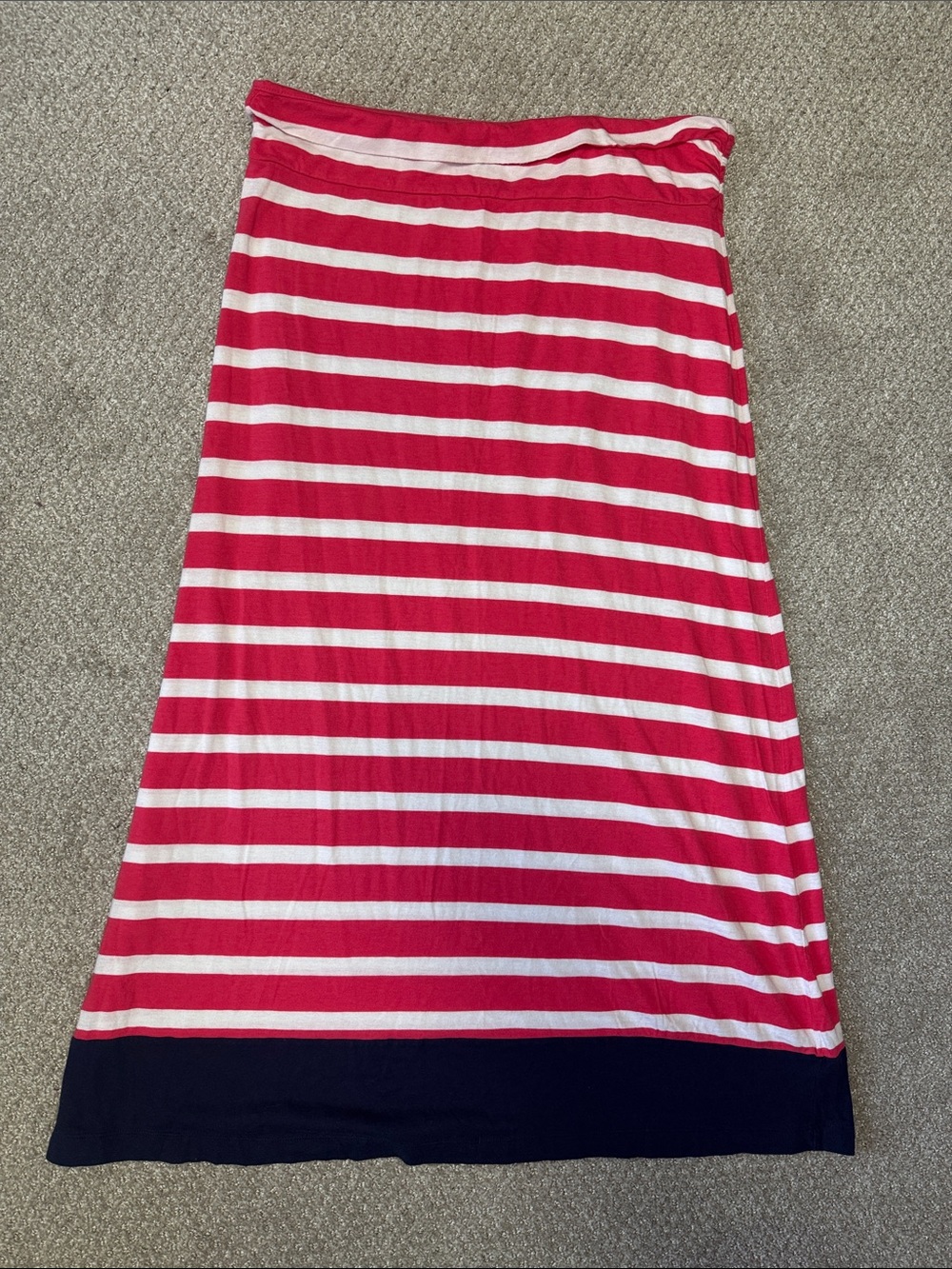 Tommy Hilfiger Pink/White Striped Maxi Skirt Sz M